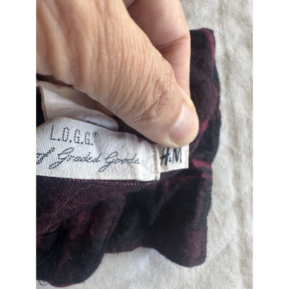 L.o.g.g. H&M Womens Button down Shirt Sz 8 Plaid Preppy Grunge Y2k 2000's Hiking - Picture 10 of 16
